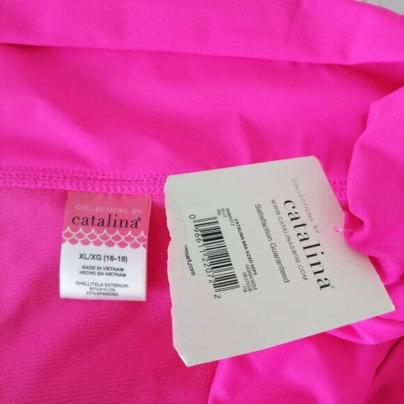 NWT Collection By Catalina Womens Pink Fuchsia Sizzle Swim Suit Bikini Sz XL/XG - Picture 5 of 6